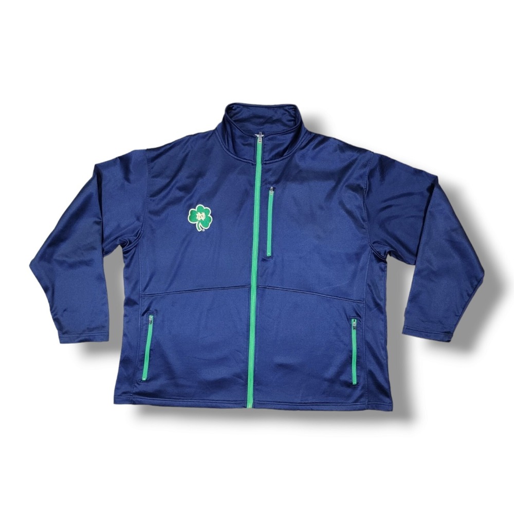 Rivalry Threads 91 Norte Dame Blue Embroidered Zip Up Light Jacket‎ Men's 2XL